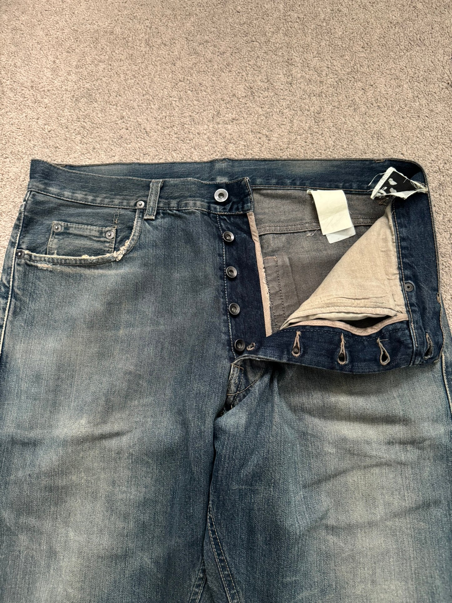 2000s Rick Owens DRKSHDW Mudwash Distressed Detroit Denim Jeans