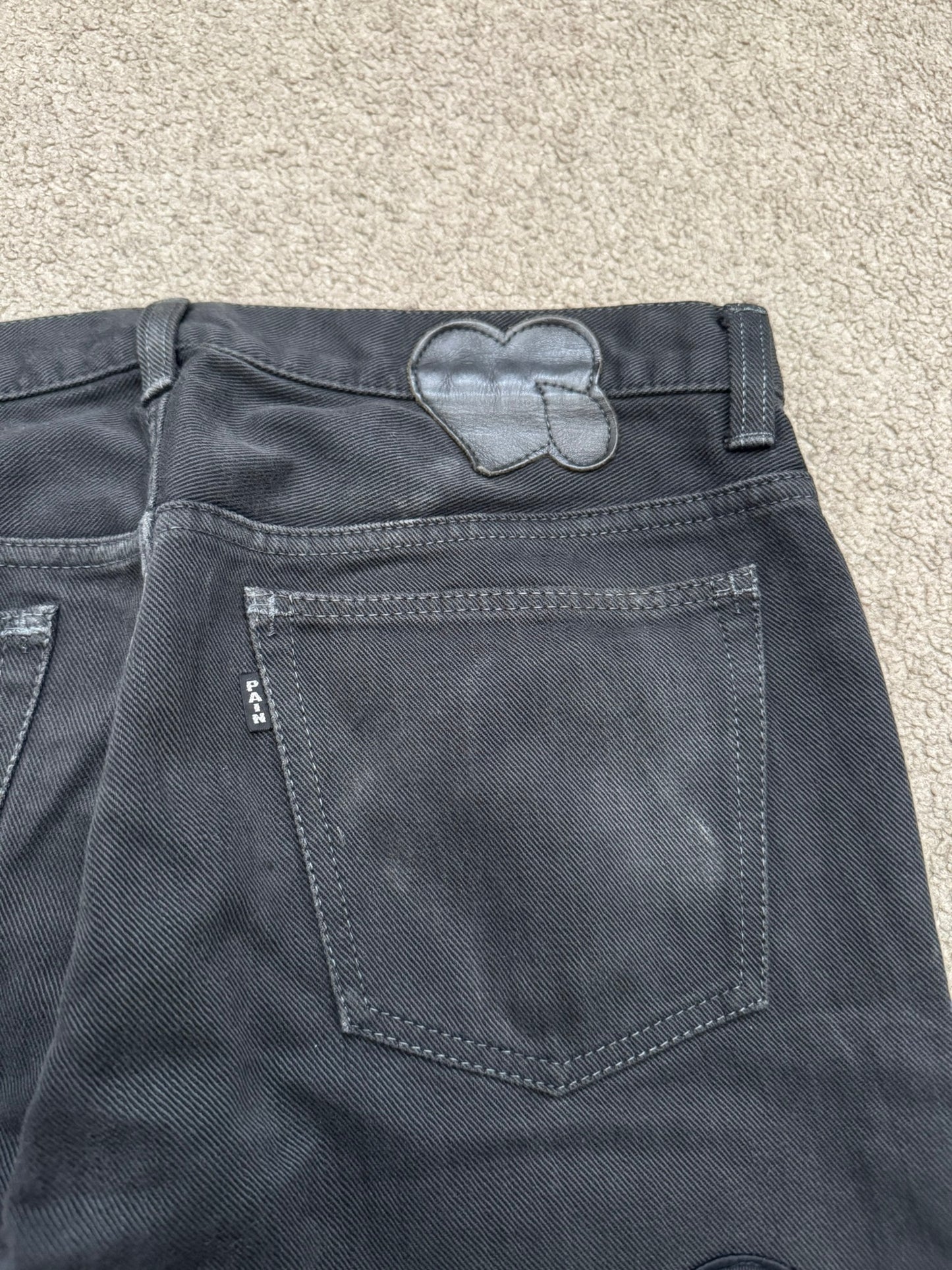 AW04 Number (N)ine "Give Peace A Chance" Patch Denim Jeans