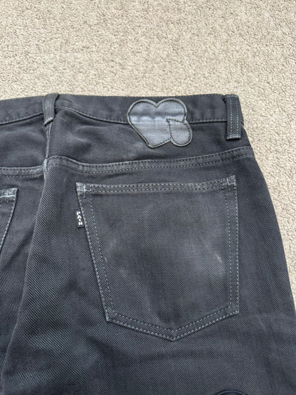 AW04 Number (N)ine "Give Peace A Chance" Patch Denim Jeans