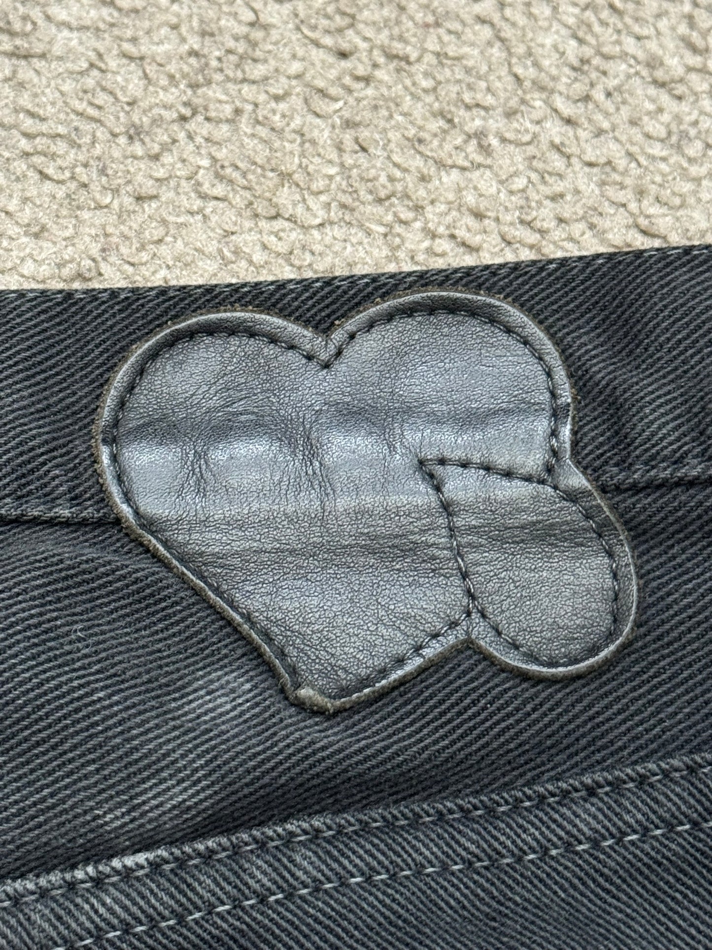 AW04 Number (N)ine "Give Peace A Chance" Patch Denim Jeans