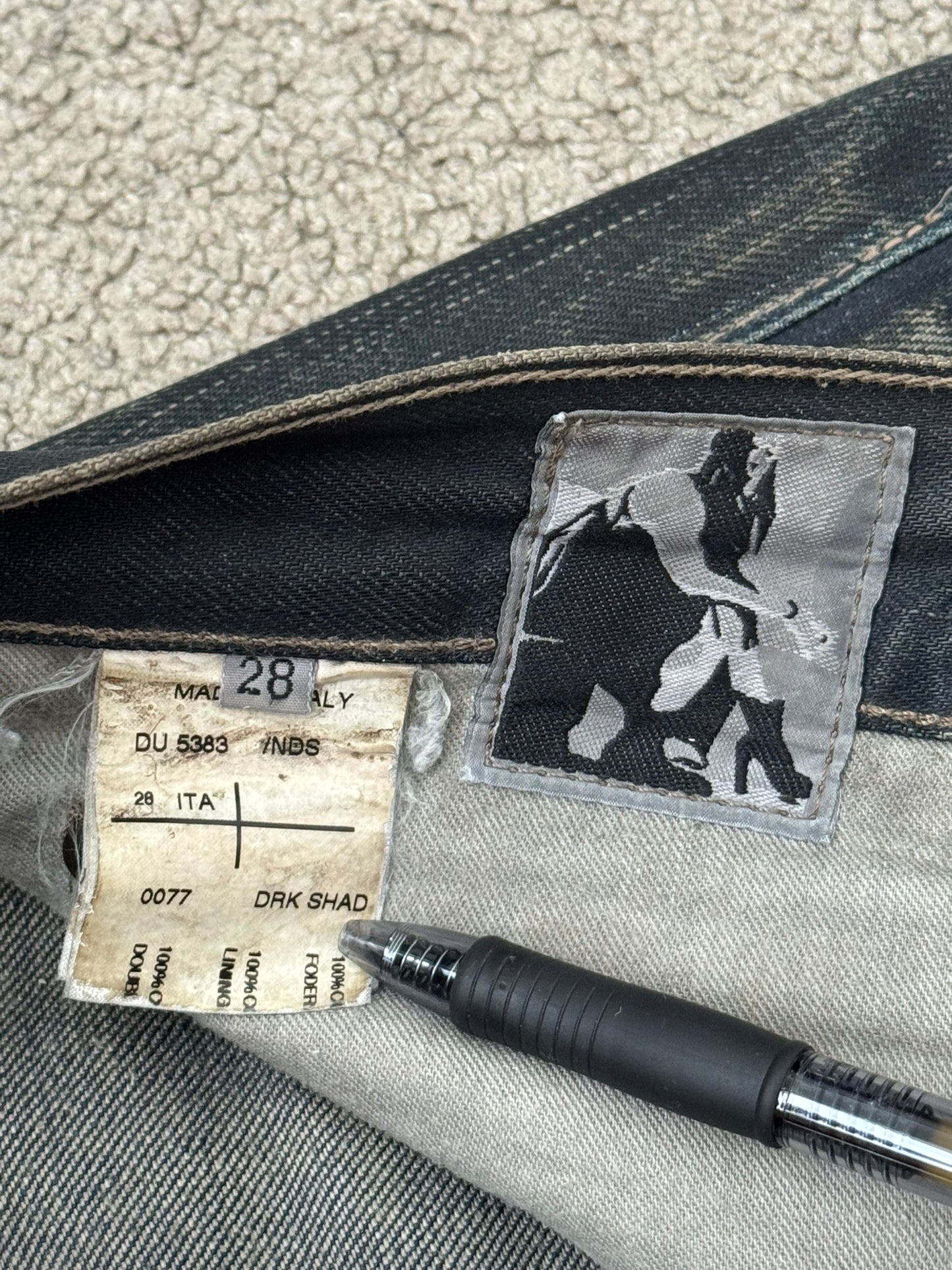 SS09 Rick Owens DRKSHDW "Strutter" Dark Indigo Waxed Detroit Denim Jeans
