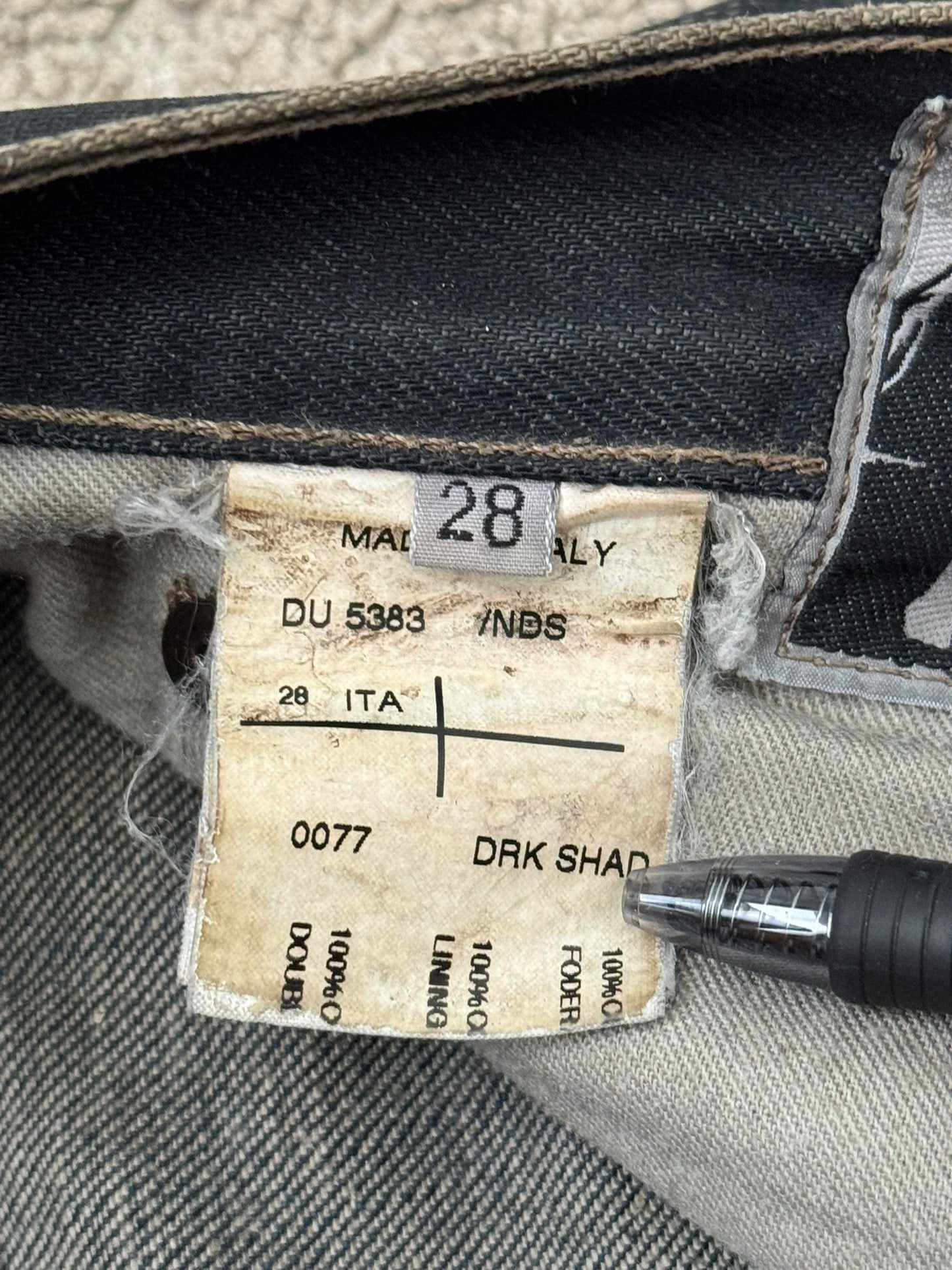 SS09 Rick Owens DRKSHDW "Strutter" Dark Indigo Waxed Detroit Denim Jeans