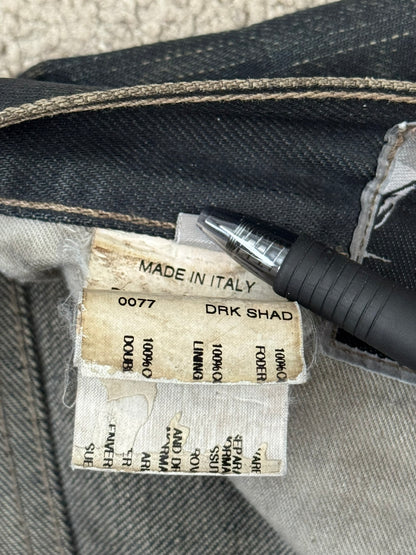 SS09 Rick Owens DRKSHDW "Strutter" Dark Indigo Waxed Detroit Denim Jeans