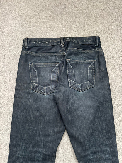SS09 Rick Owens DRKSHDW "Strutter" Dark Indigo Waxed Detroit Denim Jeans