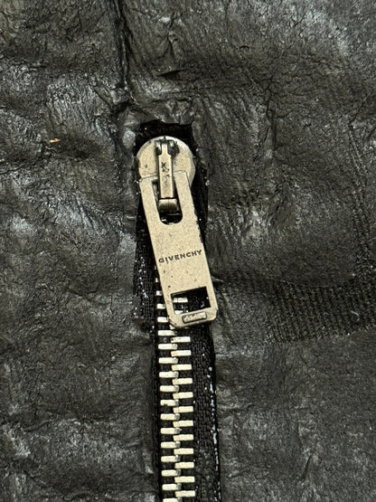 SS21 Givenchy Black Painted Waxed Crackled Distressed Denim Jeans