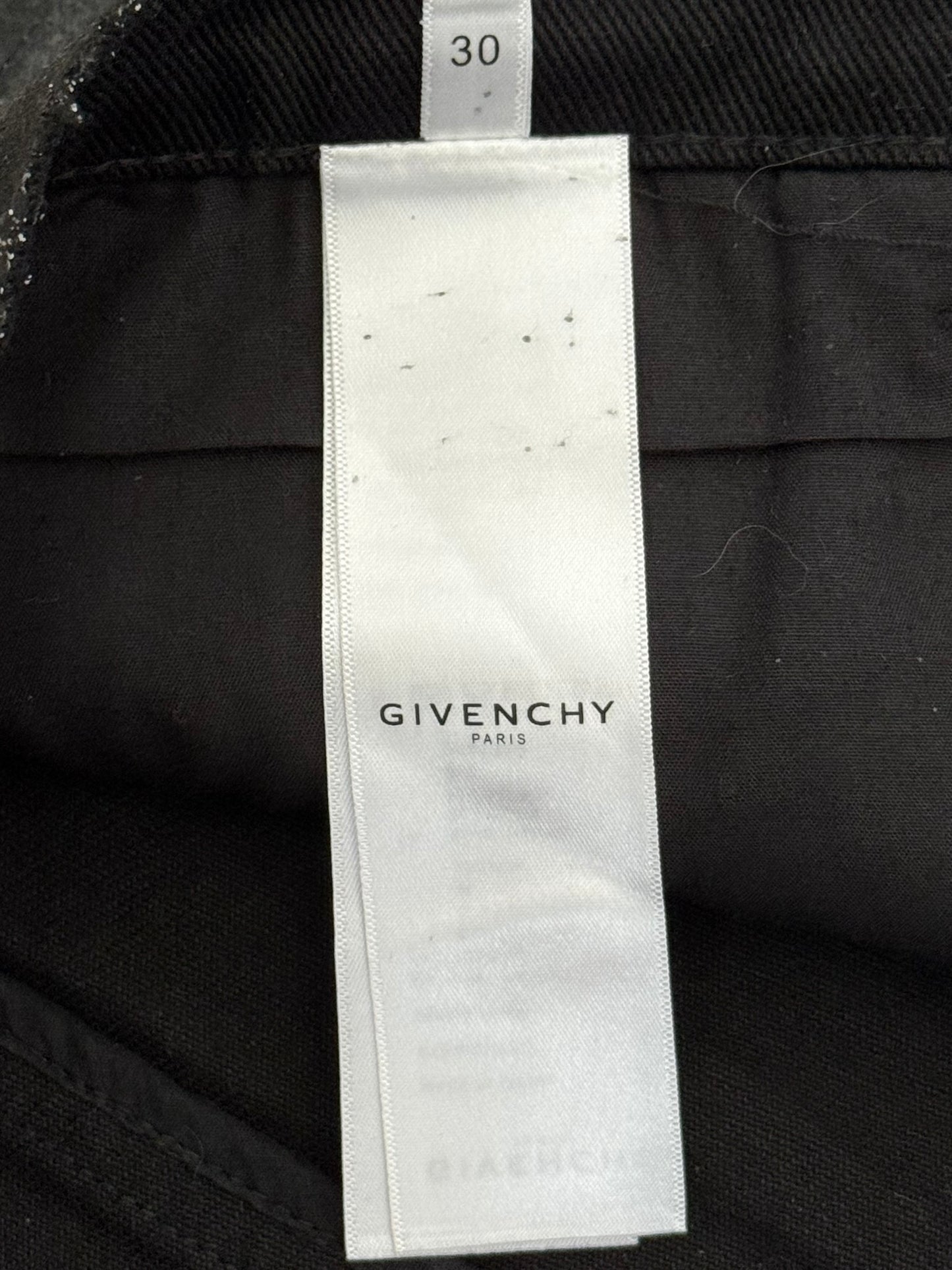 SS21 Givenchy Black Painted Waxed Crackled Distressed Denim Jeans