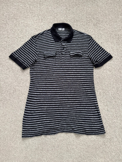 AW06 Dior Homme by Hedi Slimane Striped Cargo Wool Polo Shirt