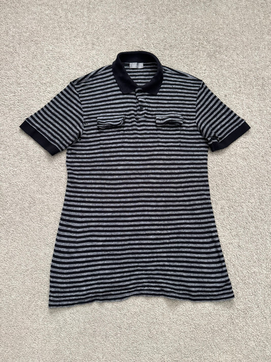 AW06 Dior Homme by Hedi Slimane Striped Cargo Wool Polo Shirt