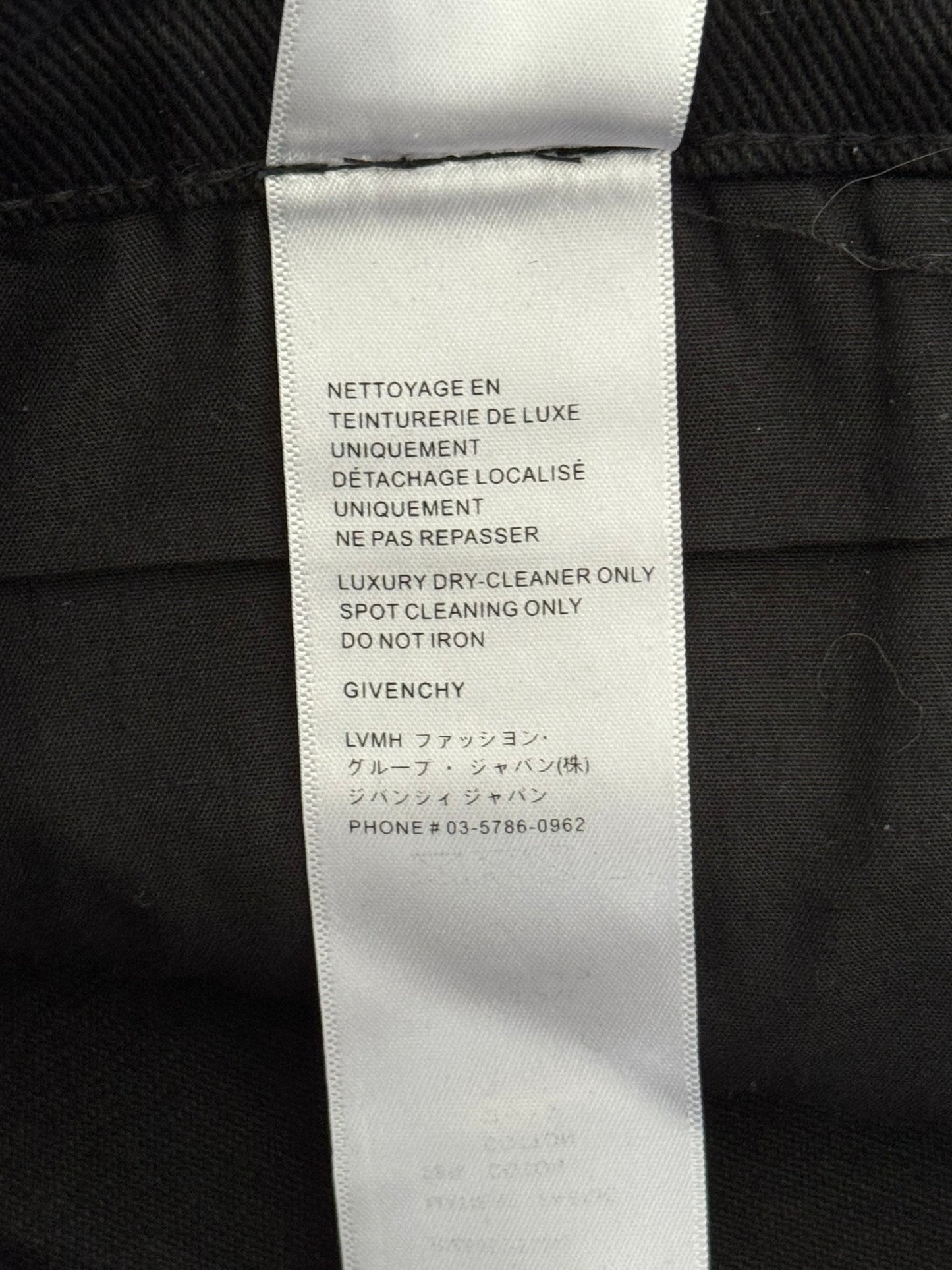 SS21 Givenchy Black Painted Waxed Crackled Distressed Denim Jeans