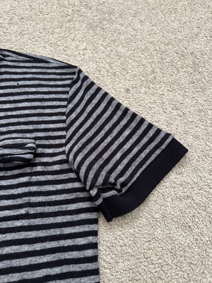 AW06 Dior Homme by Hedi Slimane Striped Cargo Wool Polo Shirt