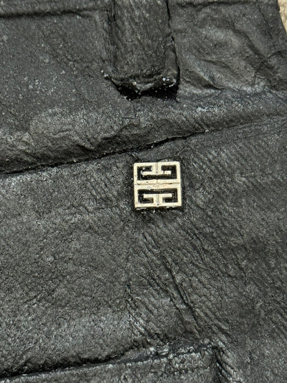 SS21 Givenchy Black Painted Waxed Crackled Distressed Denim Jeans