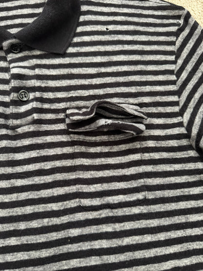 AW06 Dior Homme by Hedi Slimane Striped Cargo Wool Polo Shirt