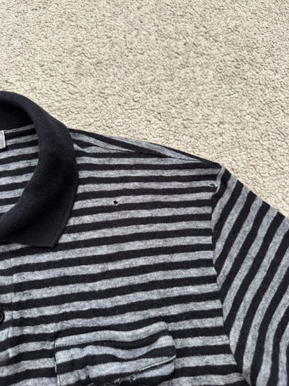 AW06 Dior Homme by Hedi Slimane Striped Cargo Wool Polo Shirt