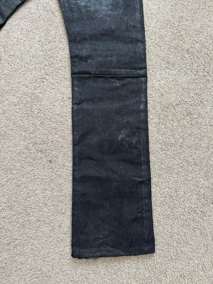 SS21 Givenchy Black Painted Waxed Crackled Distressed Denim Jeans