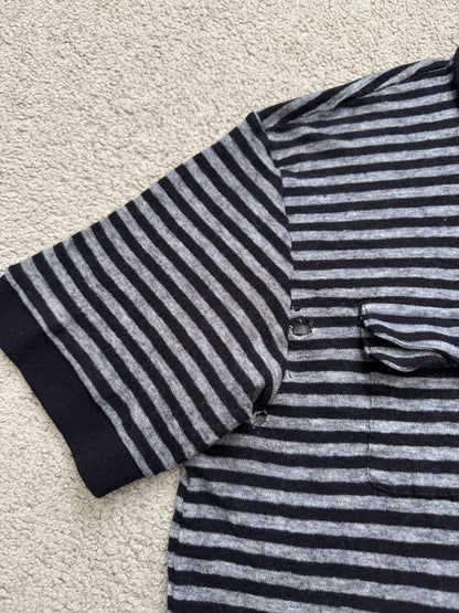 AW06 Dior Homme by Hedi Slimane Striped Cargo Wool Polo Shirt