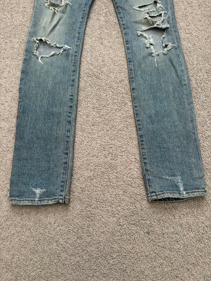 FW15 Saint Laurent by Hedi Slimane Crash Distressed D02 Denim Jeans