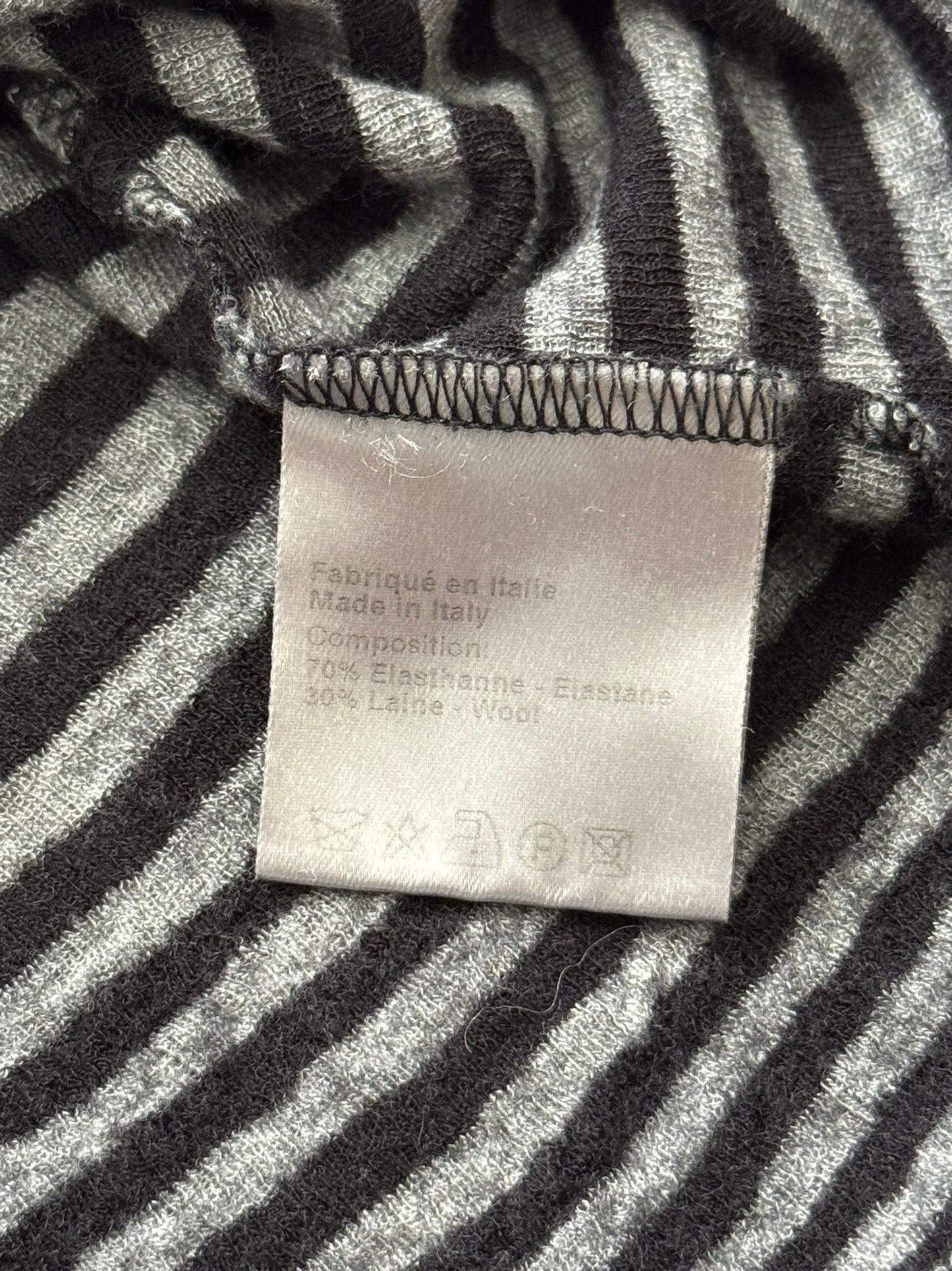AW06 Dior Homme by Hedi Slimane Striped Cargo Wool Polo Shirt