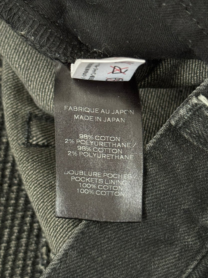 Balmain by Olivier Rousteing Black Waxed Zip Biker Denim Jeans