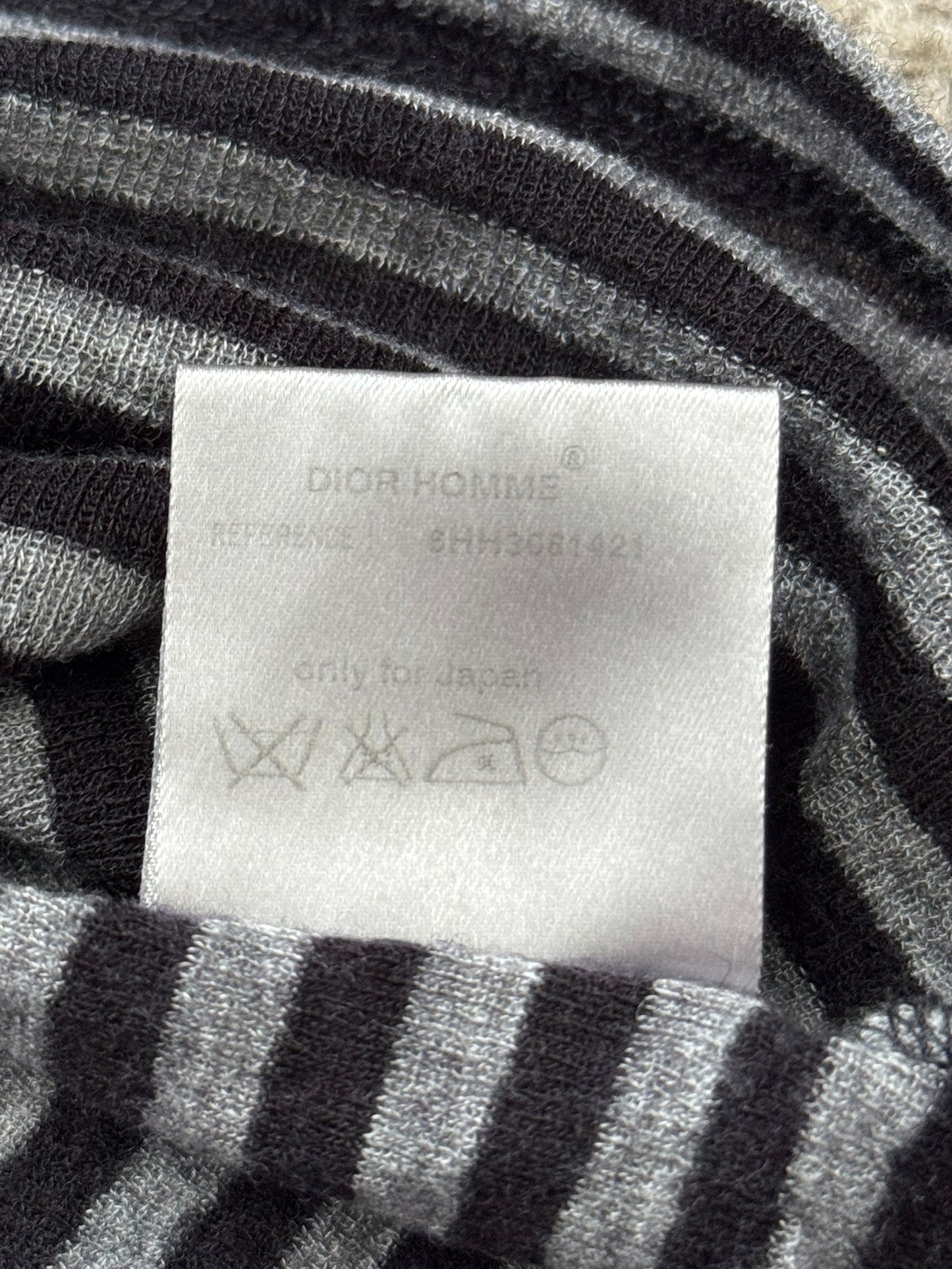 AW06 Dior Homme by Hedi Slimane Striped Cargo Wool Polo Shirt