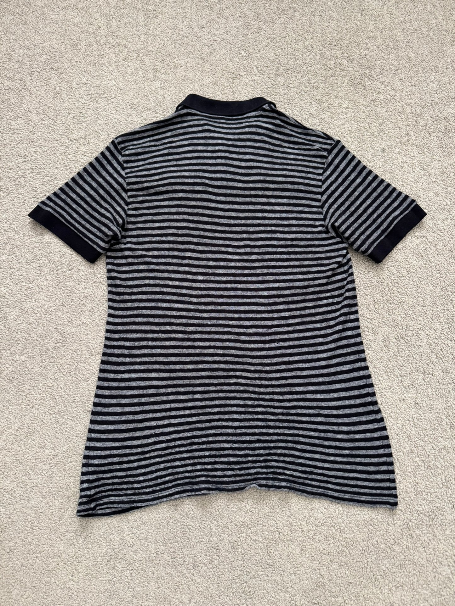 AW06 Dior Homme by Hedi Slimane Striped Cargo Wool Polo Shirt