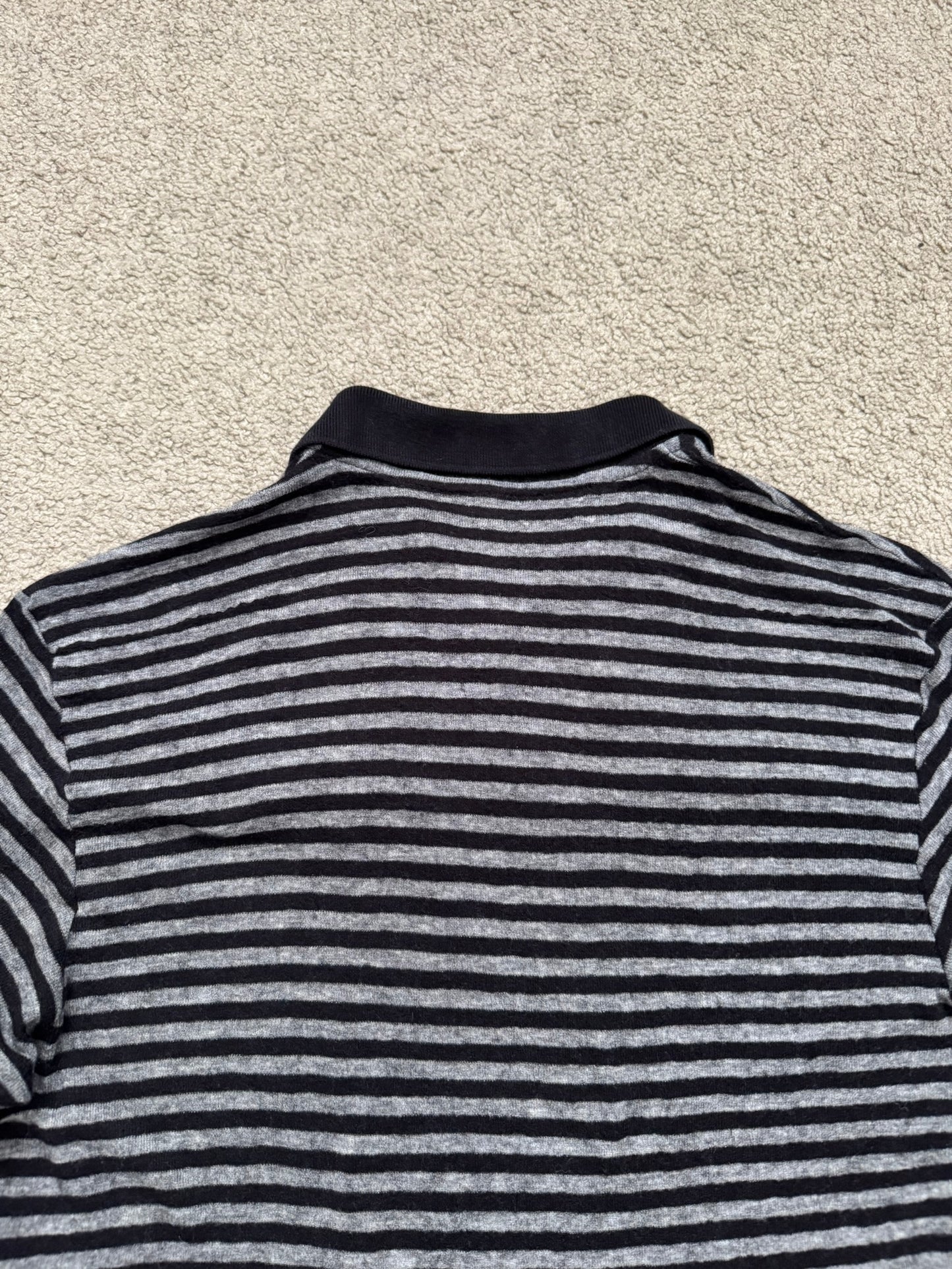 AW06 Dior Homme by Hedi Slimane Striped Cargo Wool Polo Shirt