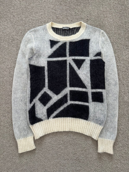 AW07 Dior Homme by Hedi Slimane "Navigate" Geometric Knit Sweater