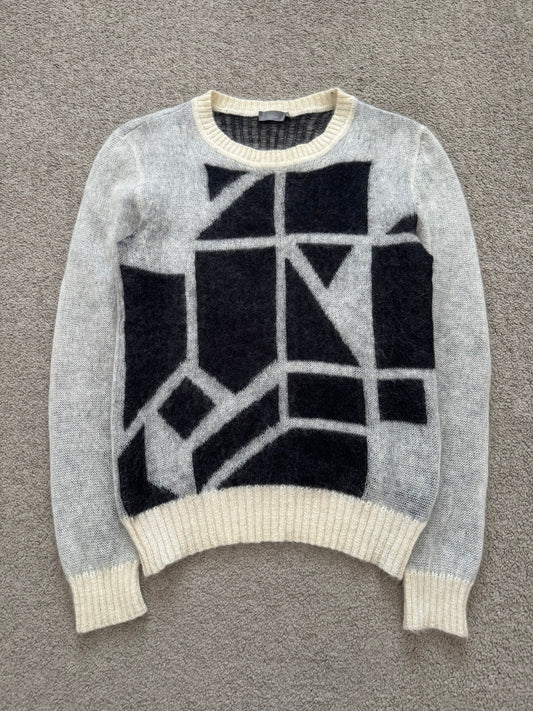 AW07 Dior Homme by Hedi Slimane "Navigate" Geometric Knit Sweater