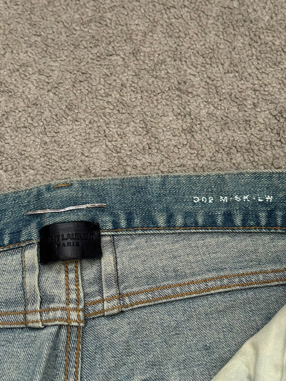 FW15 Saint Laurent by Hedi Slimane Crash Distressed D02 Denim Jeans