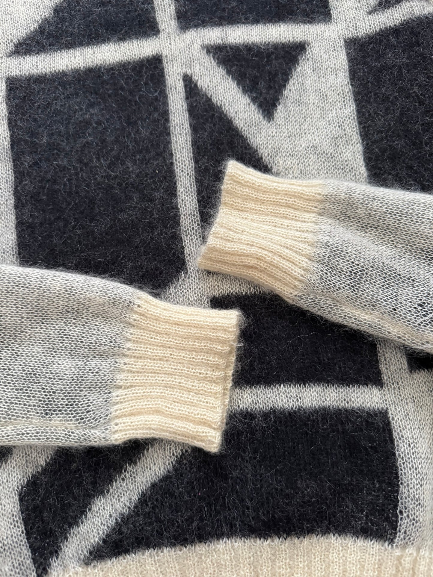 AW07 Dior Homme by Hedi Slimane "Navigate" Geometric Knit Sweater