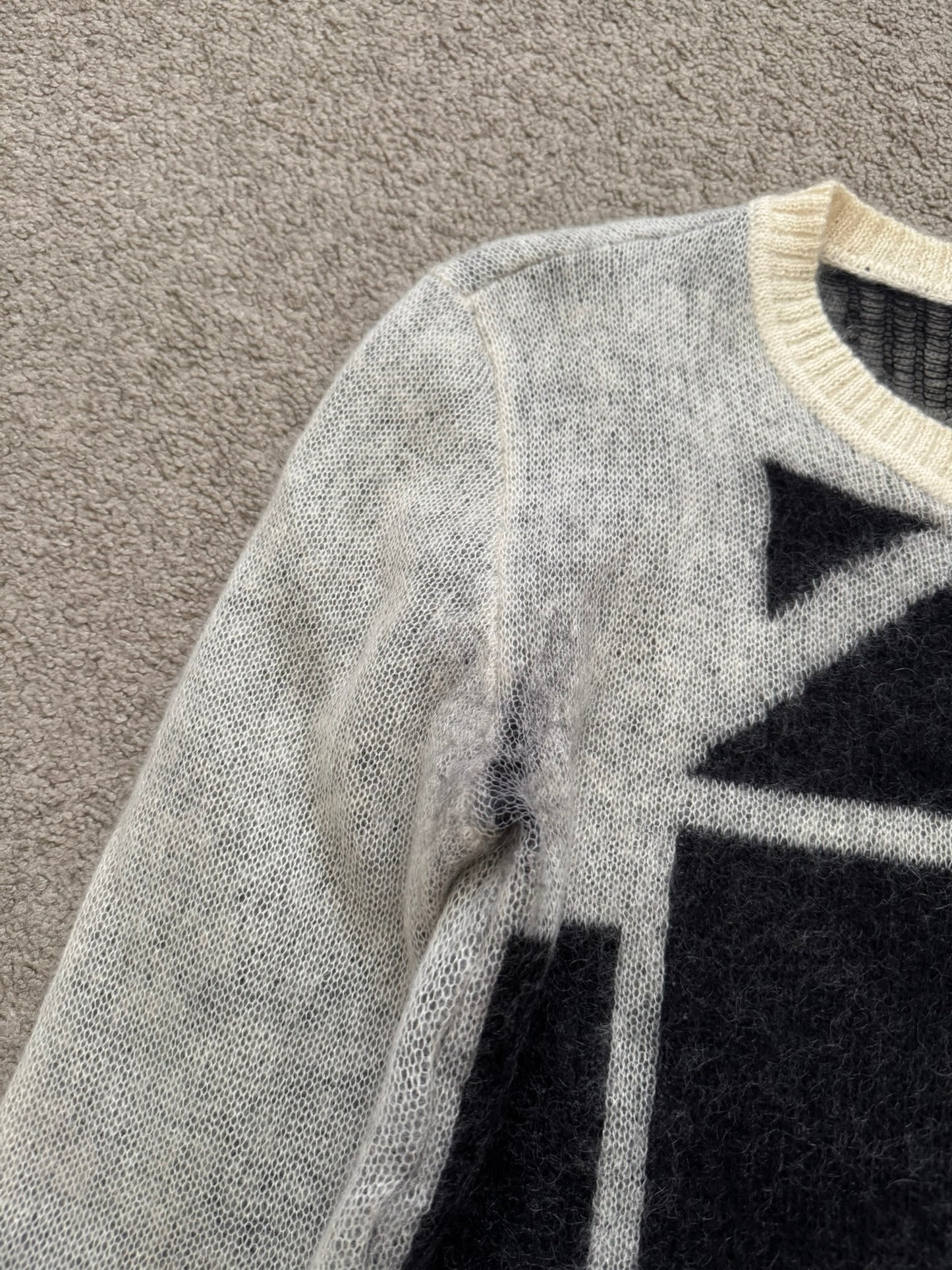 AW07 Dior Homme by Hedi Slimane "Navigate" Geometric Knit Sweater