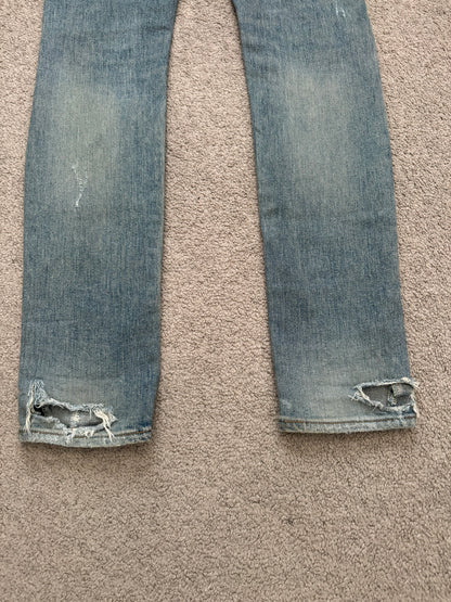 FW15 Saint Laurent by Hedi Slimane Crash Distressed D02 Denim Jeans