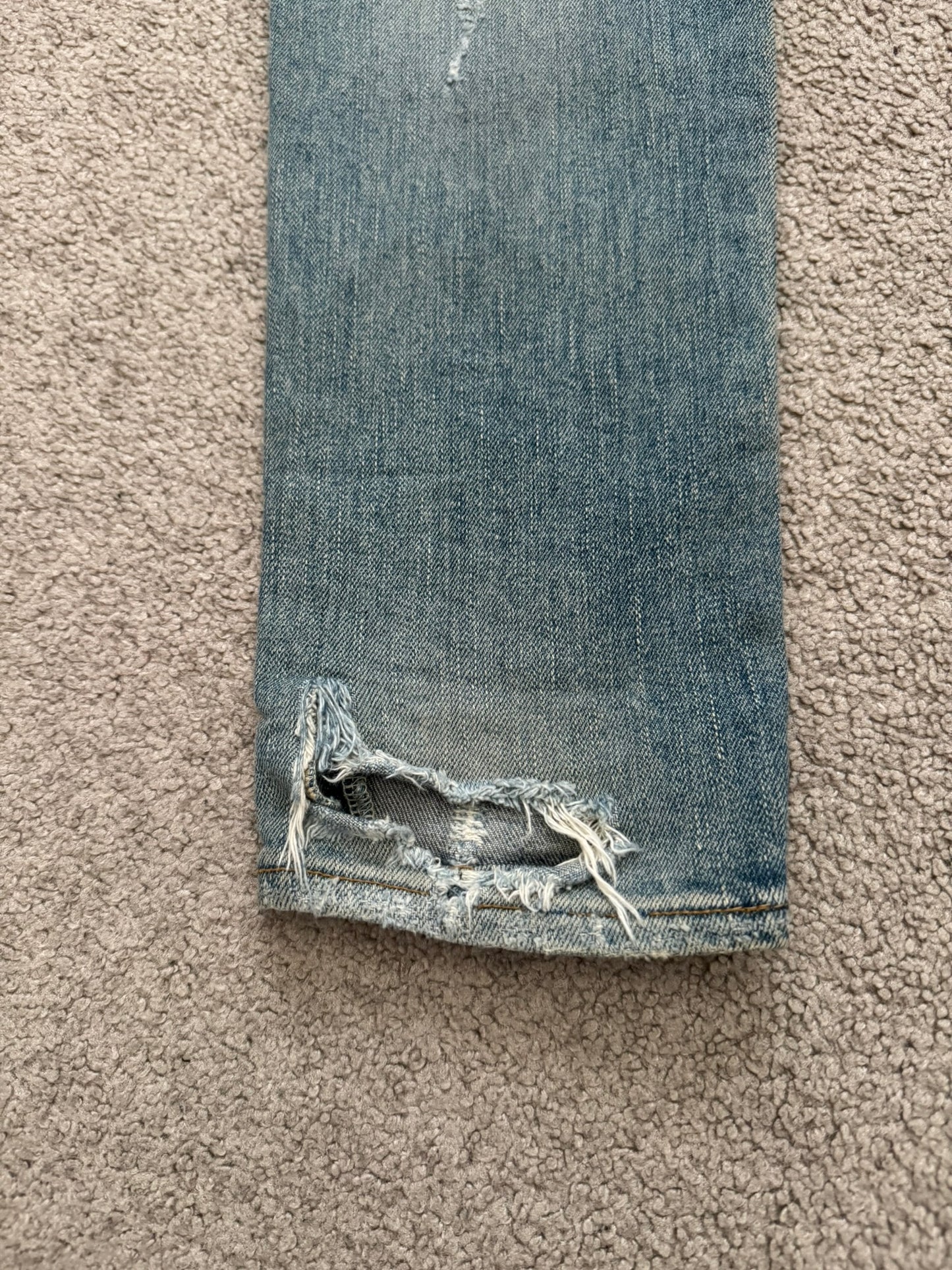 FW15 Saint Laurent by Hedi Slimane Crash Distressed D02 Denim Jeans