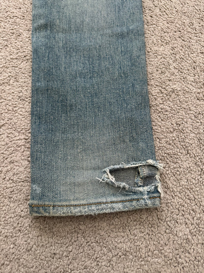 FW15 Saint Laurent by Hedi Slimane Crash Distressed D02 Denim Jeans