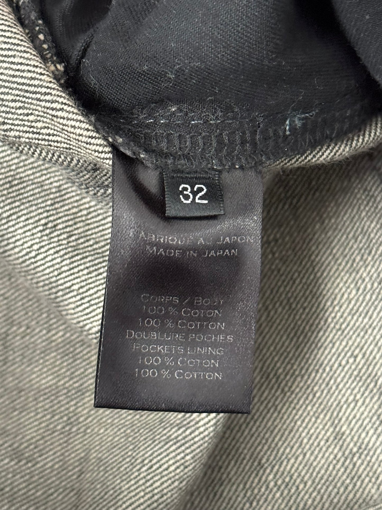 FW14 Balmain by Olivier Rousteing Grey Distressed & Faded Zip Biker Denim Jeans