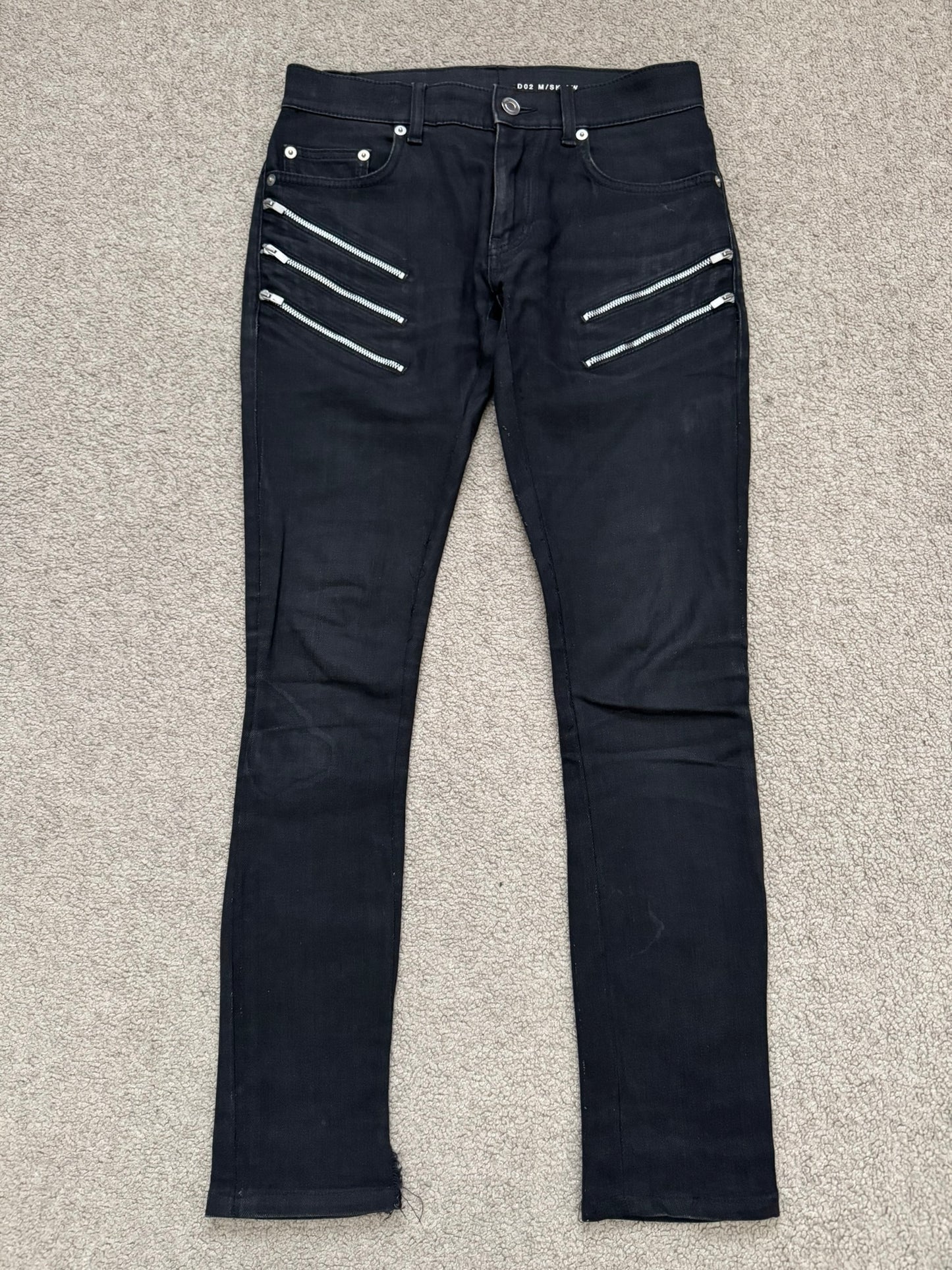 FW15 Saint Laurent by Hedi Slimane 5 Zip Biker D02 Denim Jeans