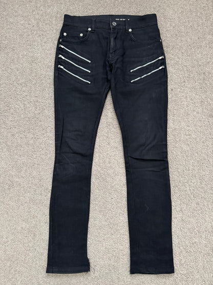 FW15 Saint Laurent by Hedi Slimane 5 Zip Biker D02 Denim Jeans