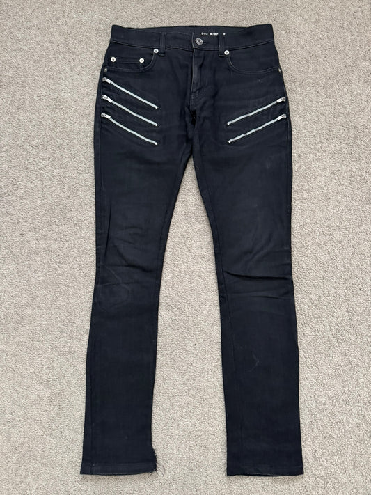 FW15 Saint Laurent by Hedi Slimane 5 Zip Biker D02 Denim Jeans