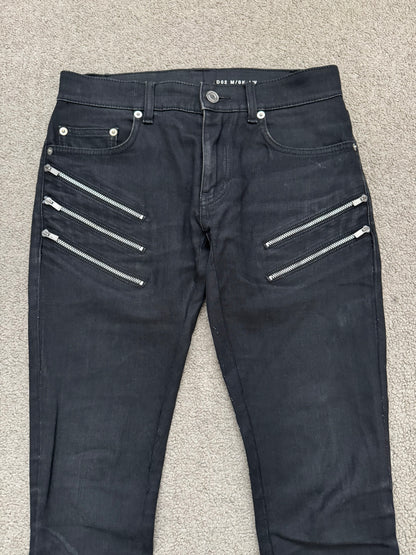 FW15 Saint Laurent by Hedi Slimane 5 Zip Biker D02 Denim Jeans