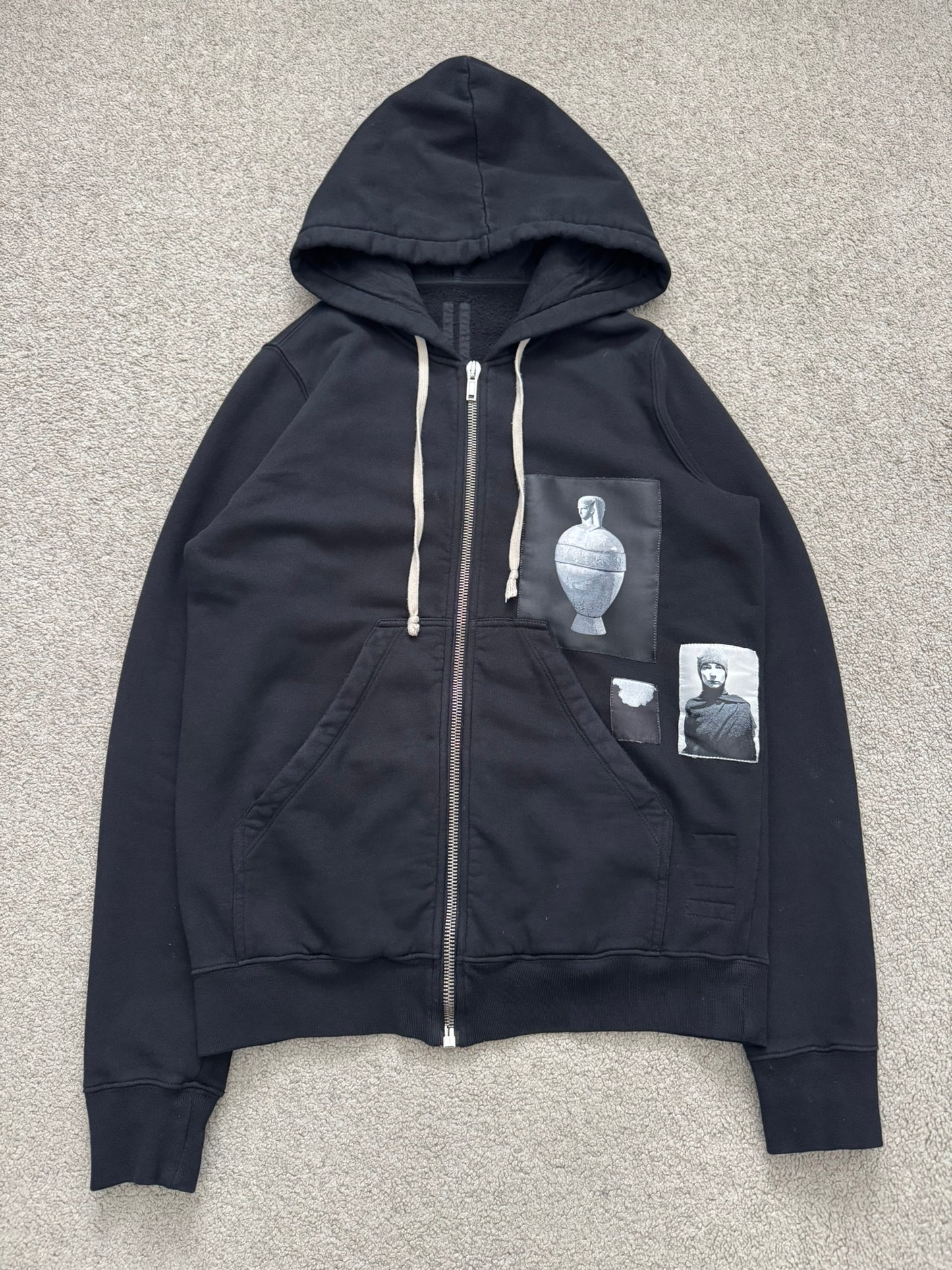 SS15 Rick Owens DRKSHDW Patched Jason Zip Up Hoodie