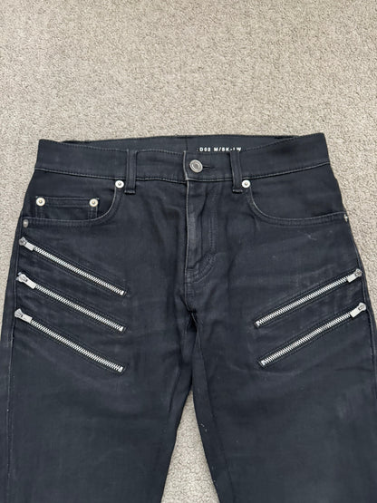 FW15 Saint Laurent by Hedi Slimane 5 Zip Biker D02 Denim Jeans