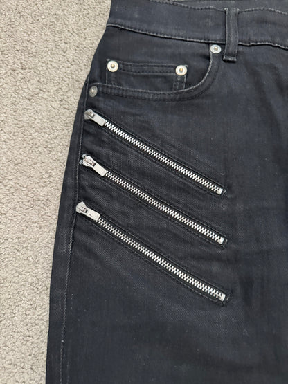 FW15 Saint Laurent by Hedi Slimane 5 Zip Biker D02 Denim Jeans
