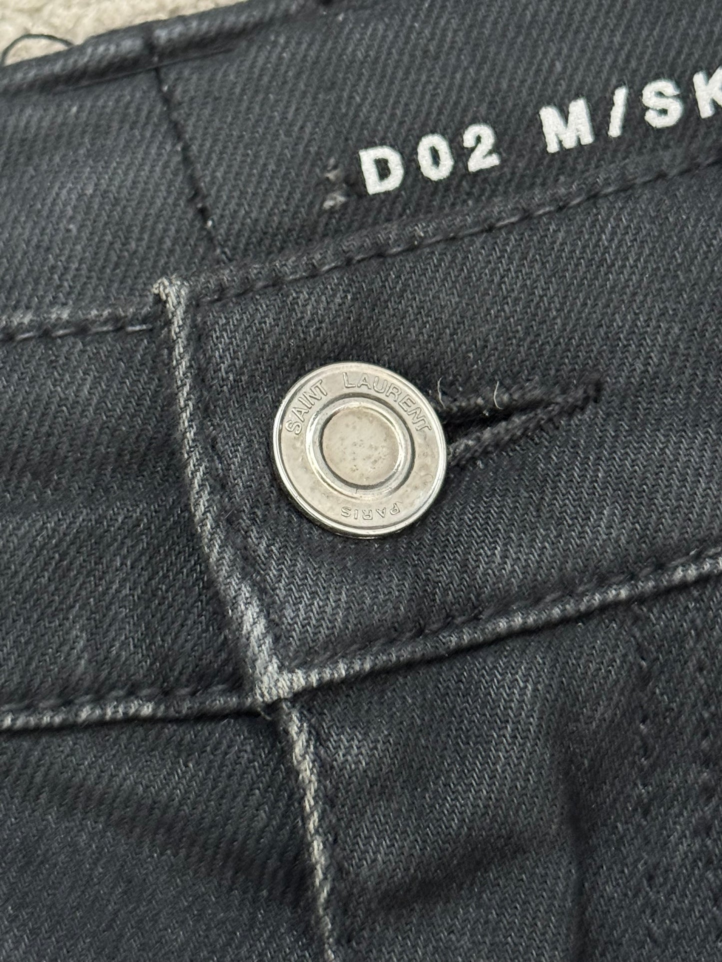 FW15 Saint Laurent by Hedi Slimane 5 Zip Biker D02 Denim Jeans