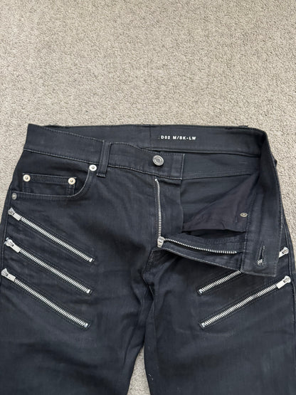 FW15 Saint Laurent by Hedi Slimane 5 Zip Biker D02 Denim Jeans