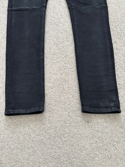 SS24 Rick Owens DRKSHDW "Lido" Black Waxed Aircut Denim Jeans