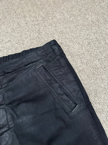 SS24 Rick Owens DRKSHDW "Lido" Black Waxed Aircut Denim Jeans