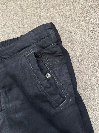 SS24 Rick Owens DRKSHDW "Lido" Black Waxed Aircut Denim Jeans