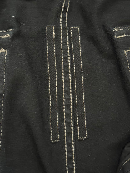 SS24 Rick Owens DRKSHDW "Lido" Black Waxed Aircut Denim Jeans