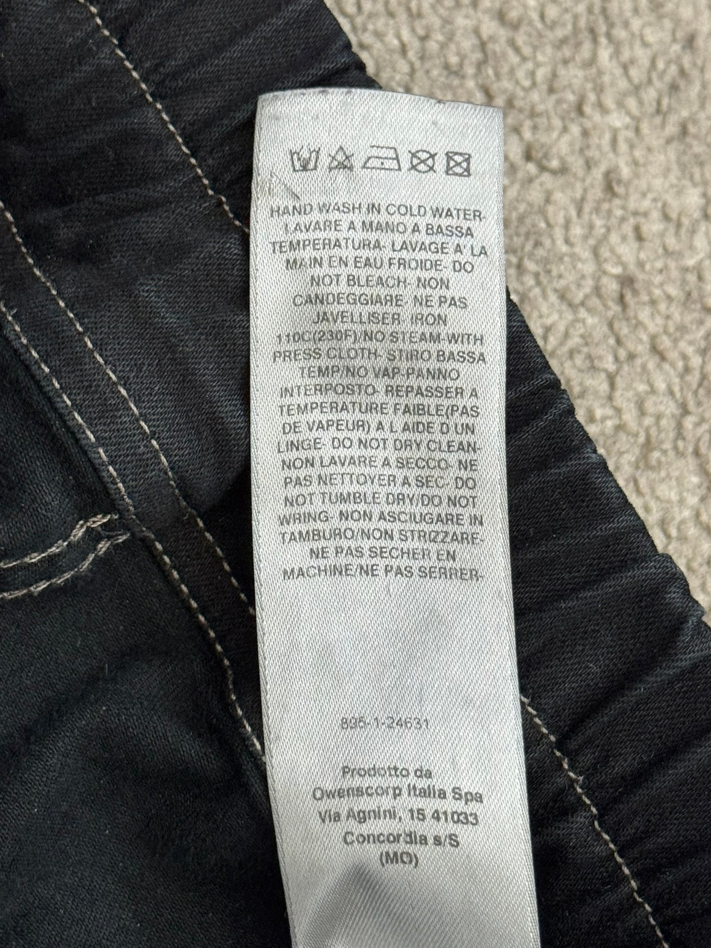 SS24 Rick Owens DRKSHDW "Lido" Black Waxed Aircut Denim Jeans