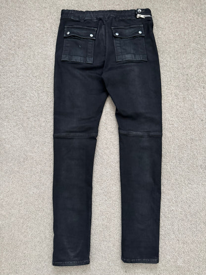SS24 Rick Owens DRKSHDW "Lido" Black Waxed Aircut Denim Jeans