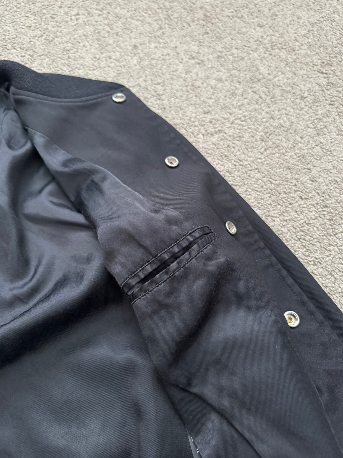 FW14 Saint Laurent by Hedi Slimane Teddy Varsity Bomber Jacket